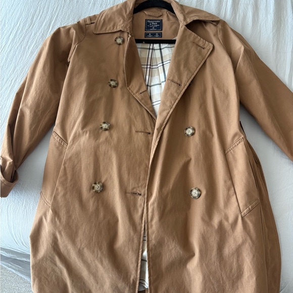 Abercrombie & Fitch Tan Trench Coat Timeless Design - Picture 2 of 5